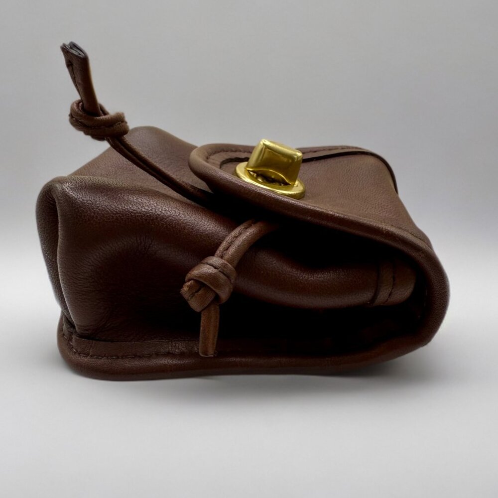 Vintage Coach Mahogany Brown Mini Turnlock Daypack Key Fob Keychain - Picture 6 of 10